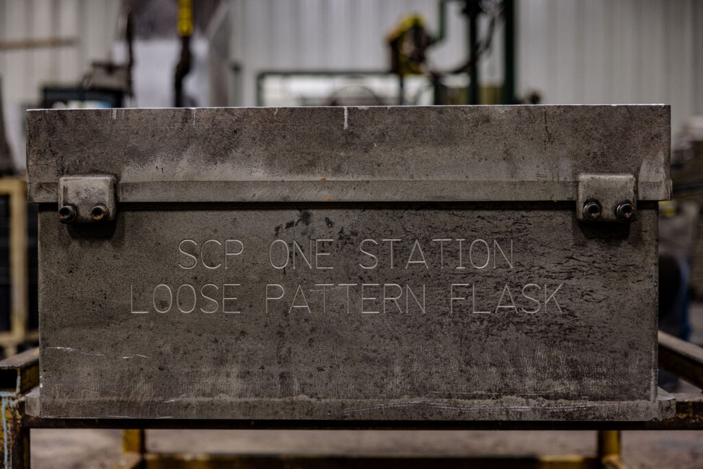 The outside of a part created with the process of pattern and tooling.