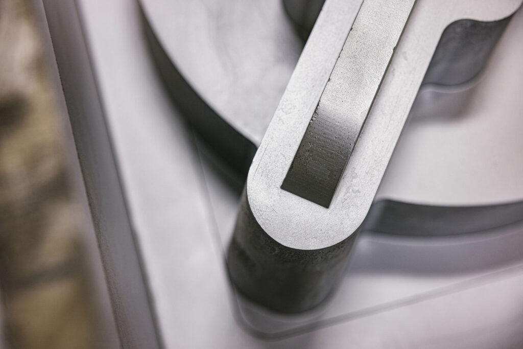 Close up of the pattern and tooling process.